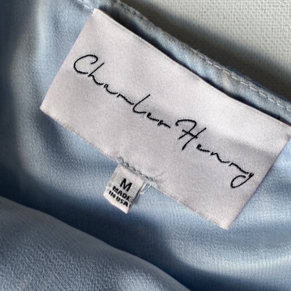 Charles Henry One Shoulder Diamond Dots light Blue Dress, Size M - Picture 2 of 16